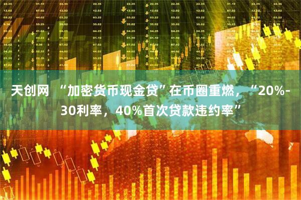 天创网  “加密货币现金贷”在币圈重燃，“20%-30利率，40%首次贷款违约率”